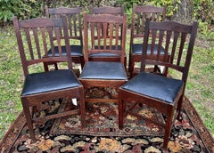 Antique Rare Set Of Seven (7) Gustav Stickley Bungalow Chairs circa 1901 - W7218