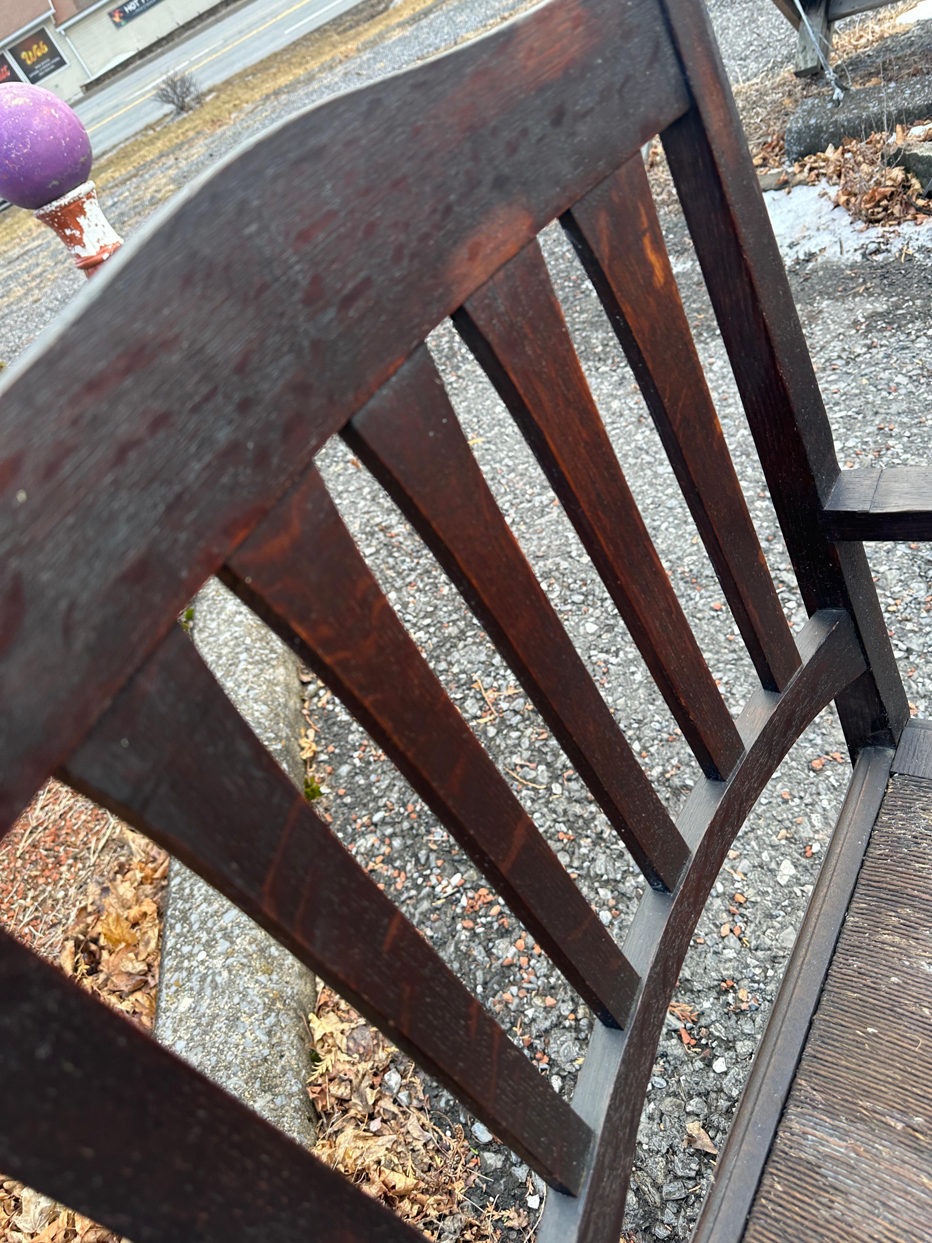 Antique Rare Set Of Seven (7) Gustav Stickley Bungalow Chairs circa 1901 - W7218 For Sale 12