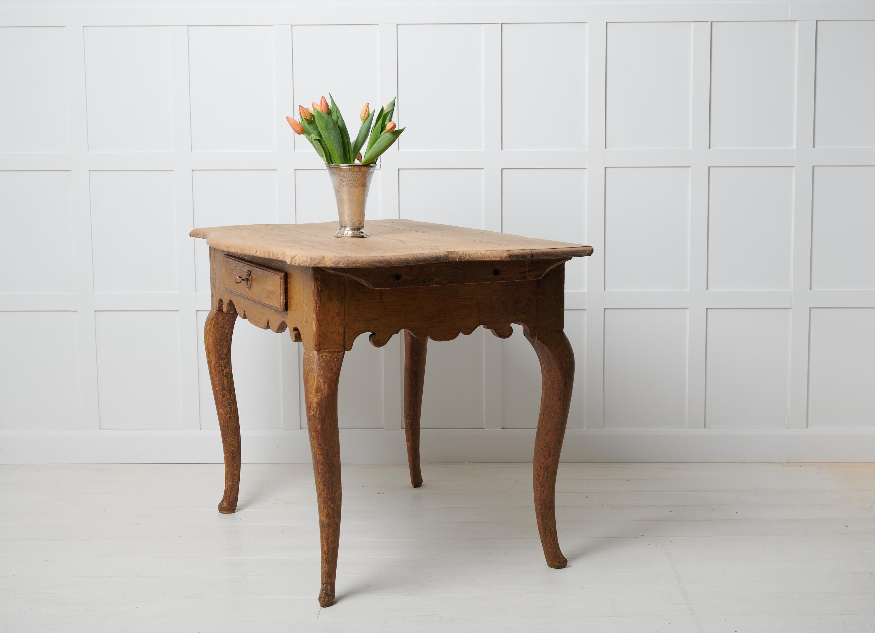 18th Century Antique Rare Swedish Baroque Pine Wall Table