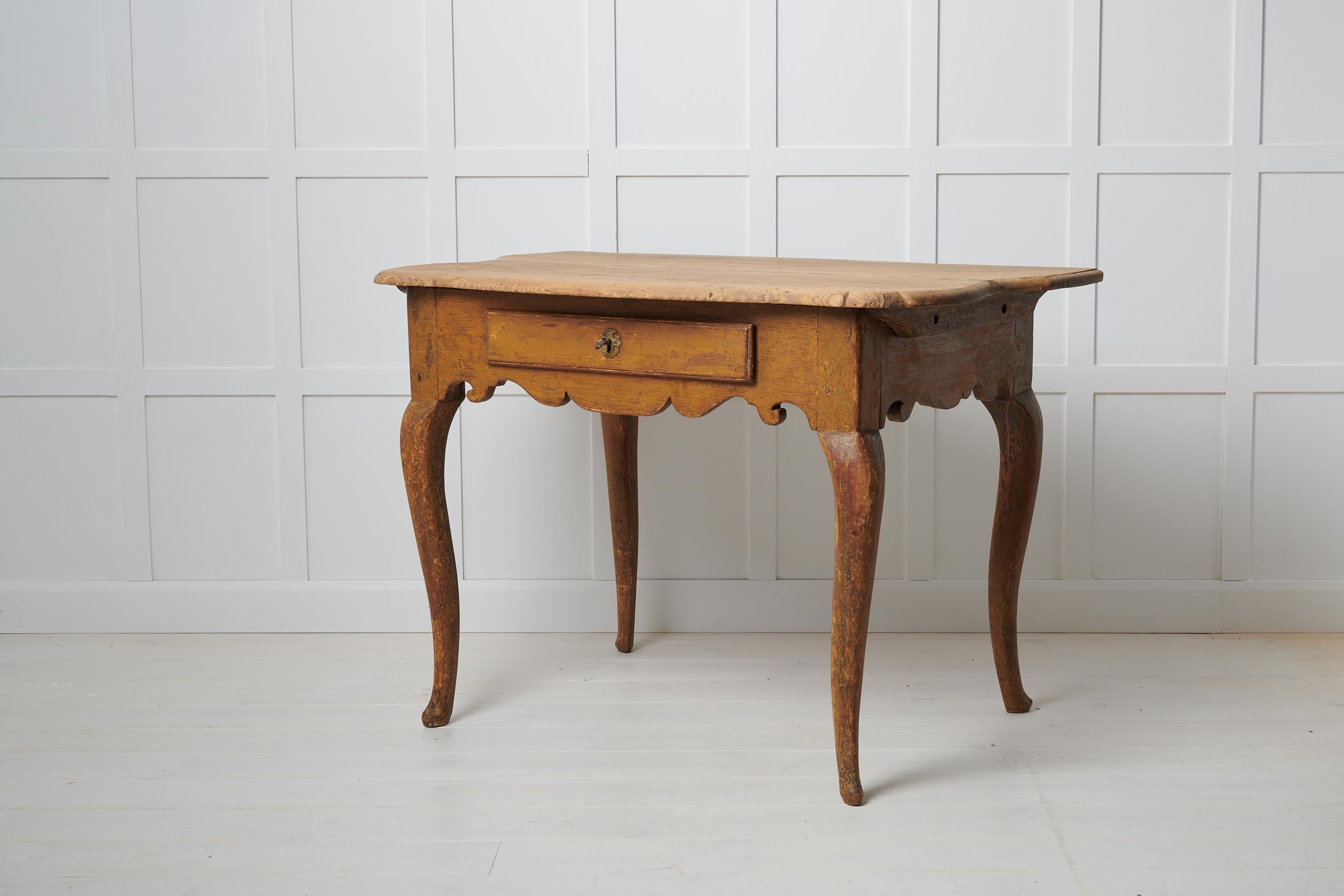 Antique Rare Swedish Baroque Pine Wall Table 1