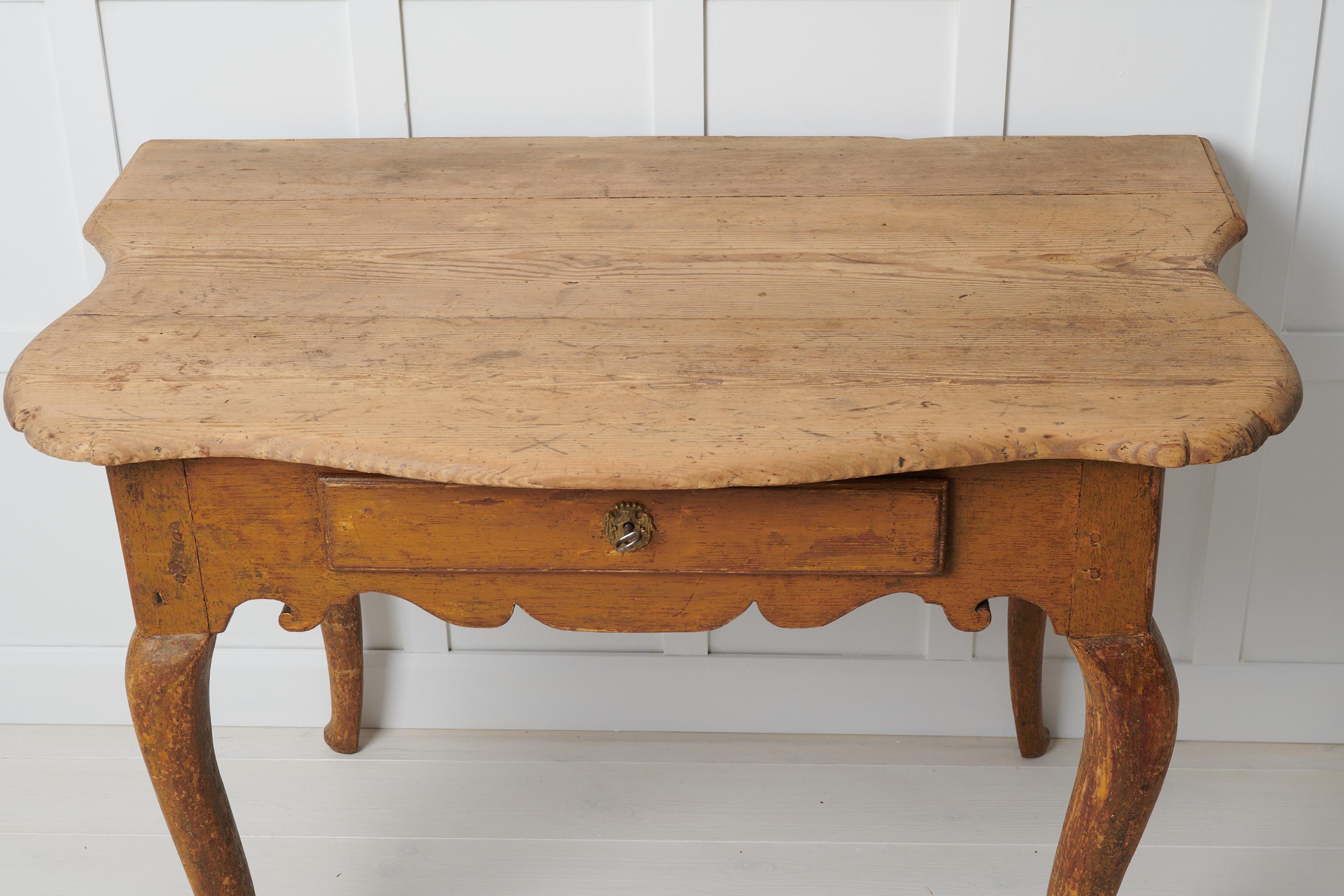 Antique Rare Swedish Baroque Pine Wall Table 3