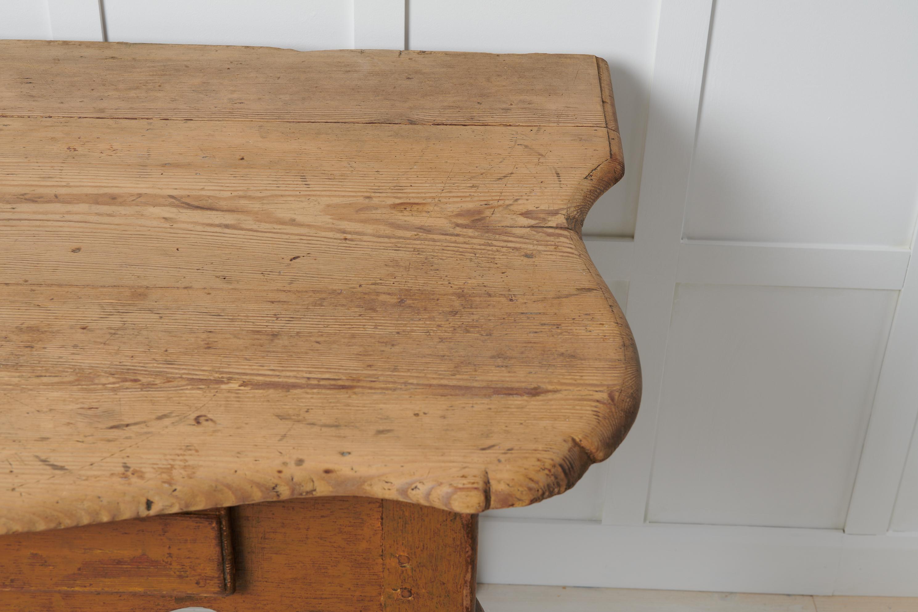 Antique Rare Swedish Baroque Pine Wall Table 4