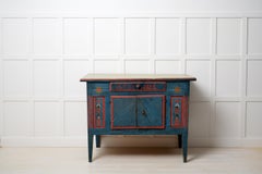 Antique Rare Swedish Sideboard, Unusually Low Gustavian Style Original Paint