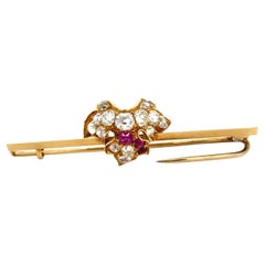 Antique Rare Tiffany & Co. Diamond and Ruby Brooch