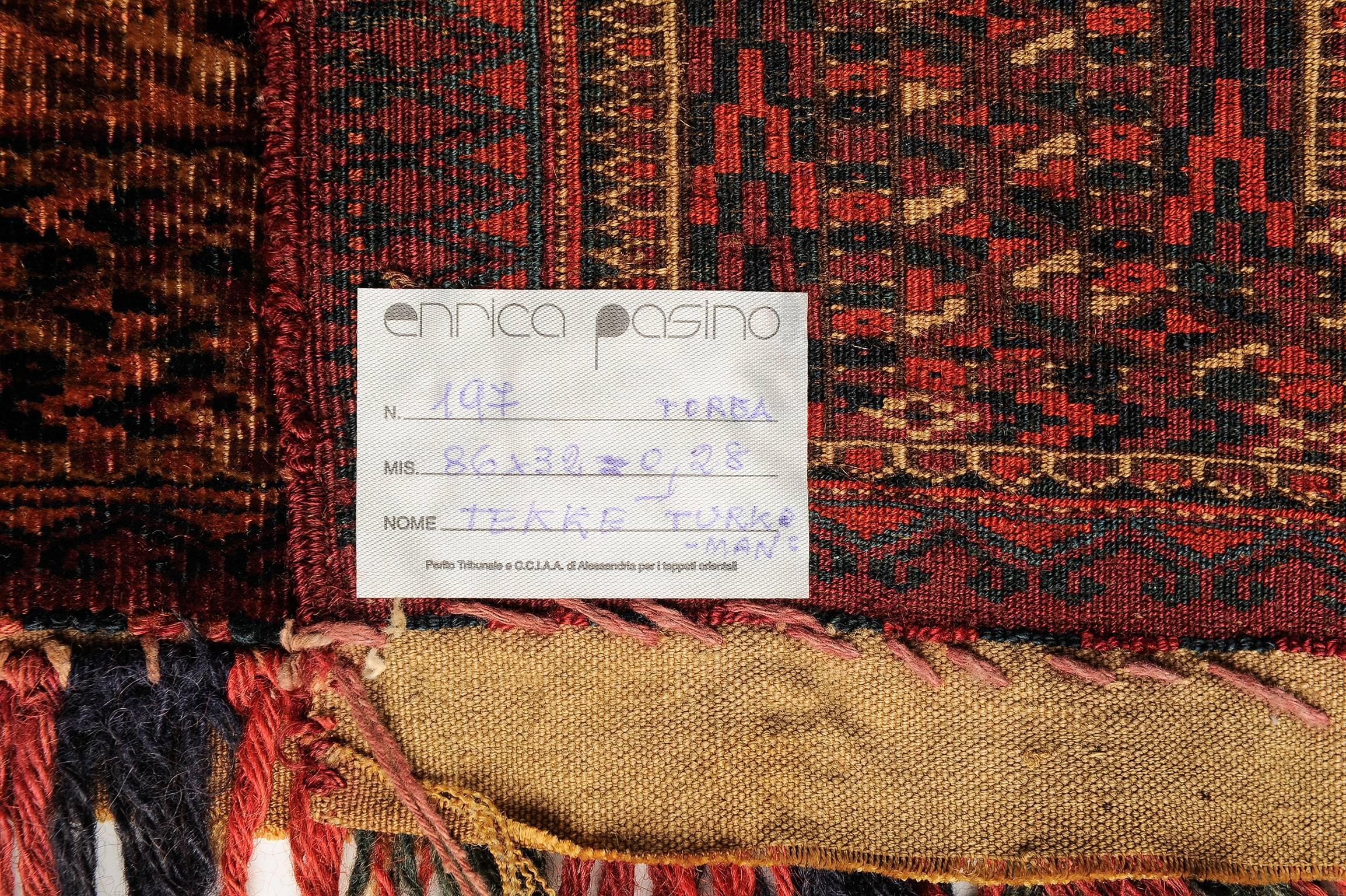 Turkmen Antique Rare Turkoman Tekké Bag for Wall Hanging For Sale
