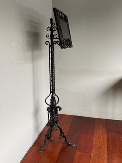 Antique & Rare, Wrought Iron Gothic Revival Floor Lectern / Bible and Book Stand