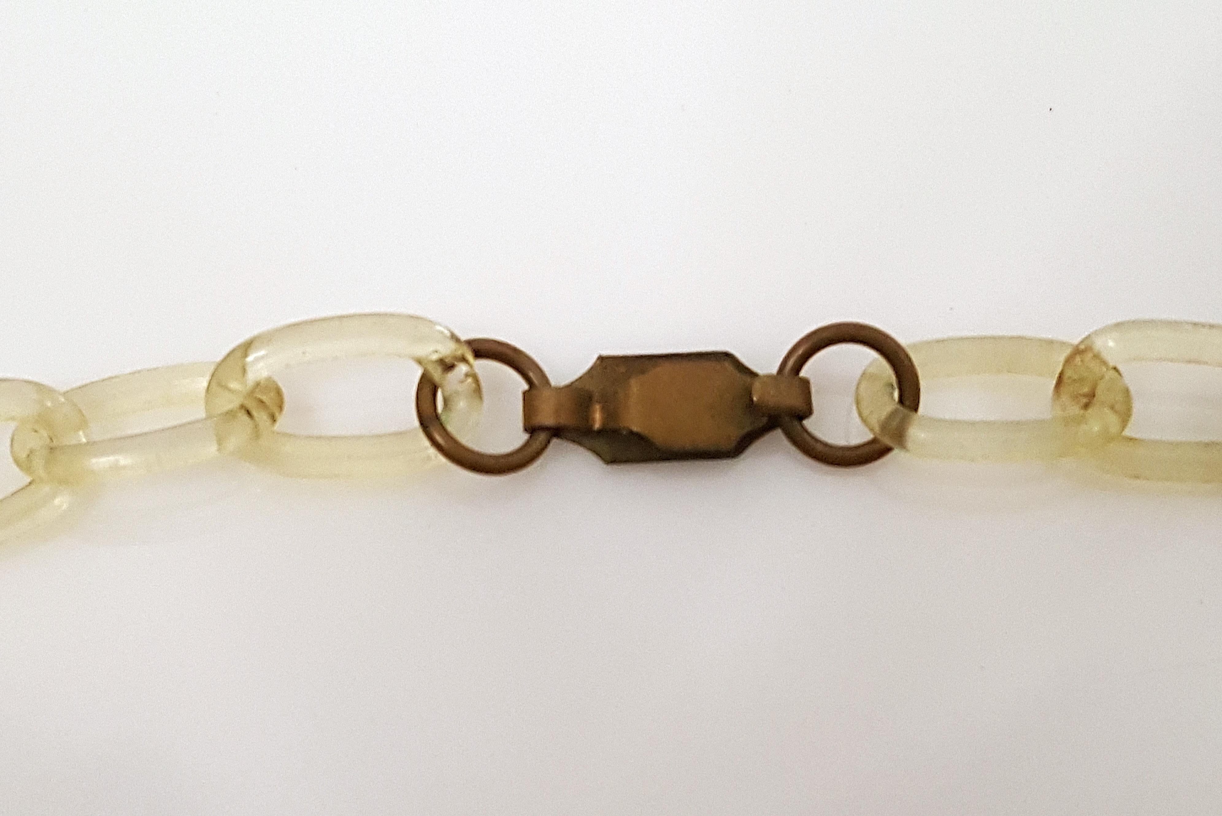 Antique RareVenetian ArchimedeSegusoStyle HandblownGlass Links Pendants Necklace For Sale 3