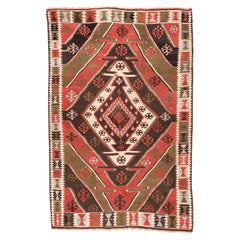 Rashwan Kayseri Kilim Rug Lana Vecchio Vintage Tappeto Turco dell'Anatolia Orientale