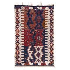 Antique Rashwan Malatya Kilim Rug Wool Vintage Eastern Anatolian Turkish Carpet