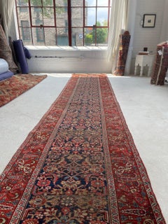 Antique Raw Beauty Halvai Bidjar Runner Rug, circa 1920