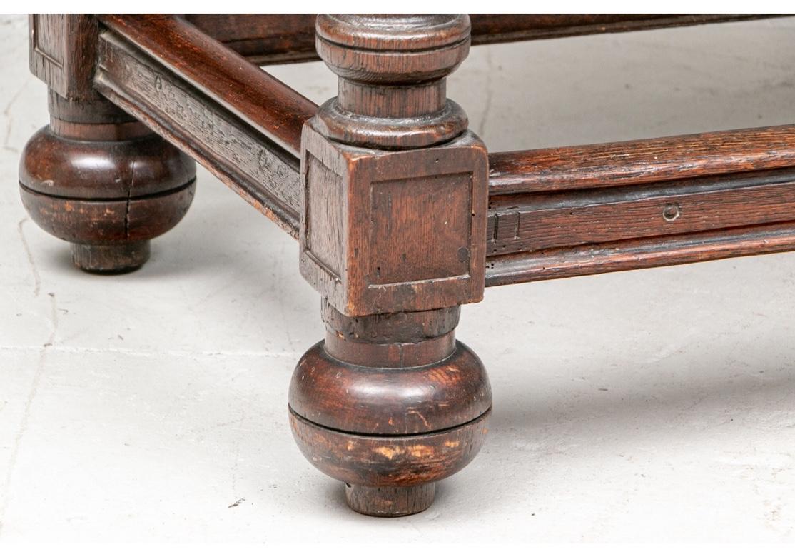 Dutch Colonial Antique Re-Creation Leather Top Console Table For Sale