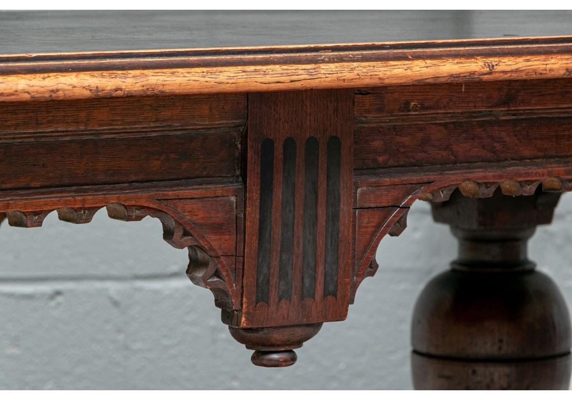 Antique Re-Creation Leather Top Console Table For Sale 1