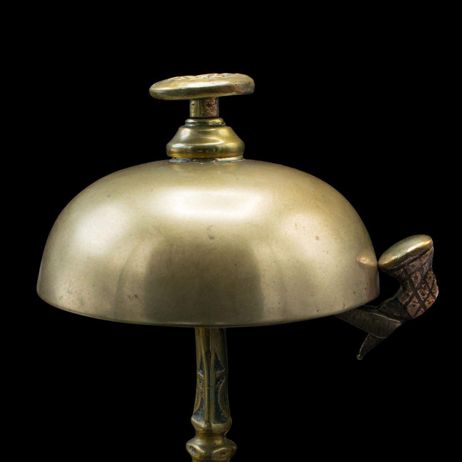 Antique Reception Bell, English, Brass, Country House, Counter Top, Victorian 2
