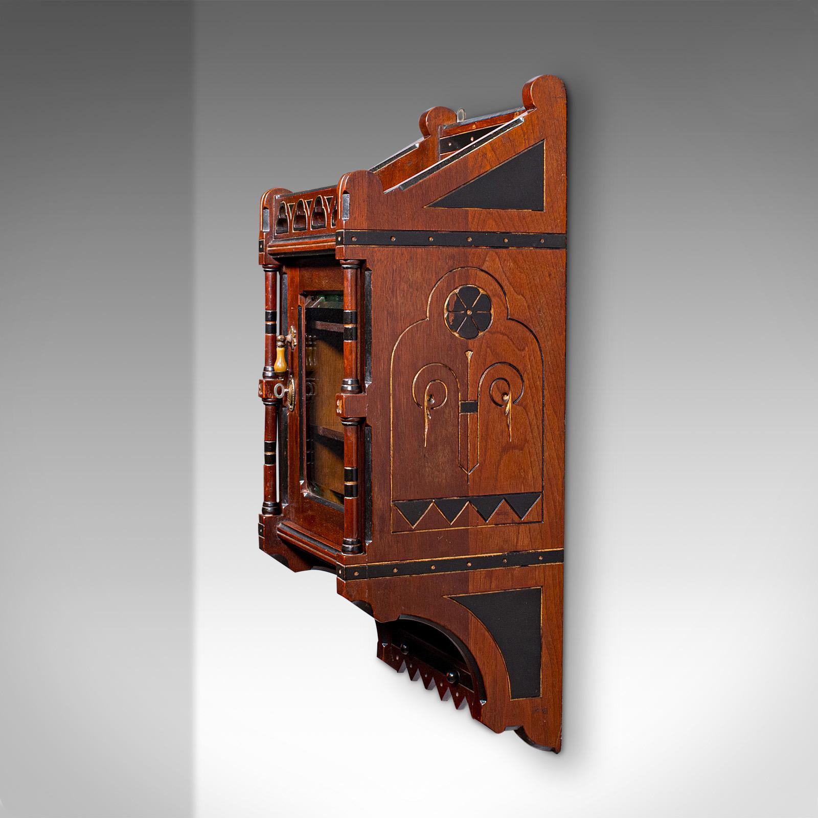 Late 19th Century Antique Reception Hall Cabinet, English, Cupboard, Aesthetic Period, Victorian For Sale