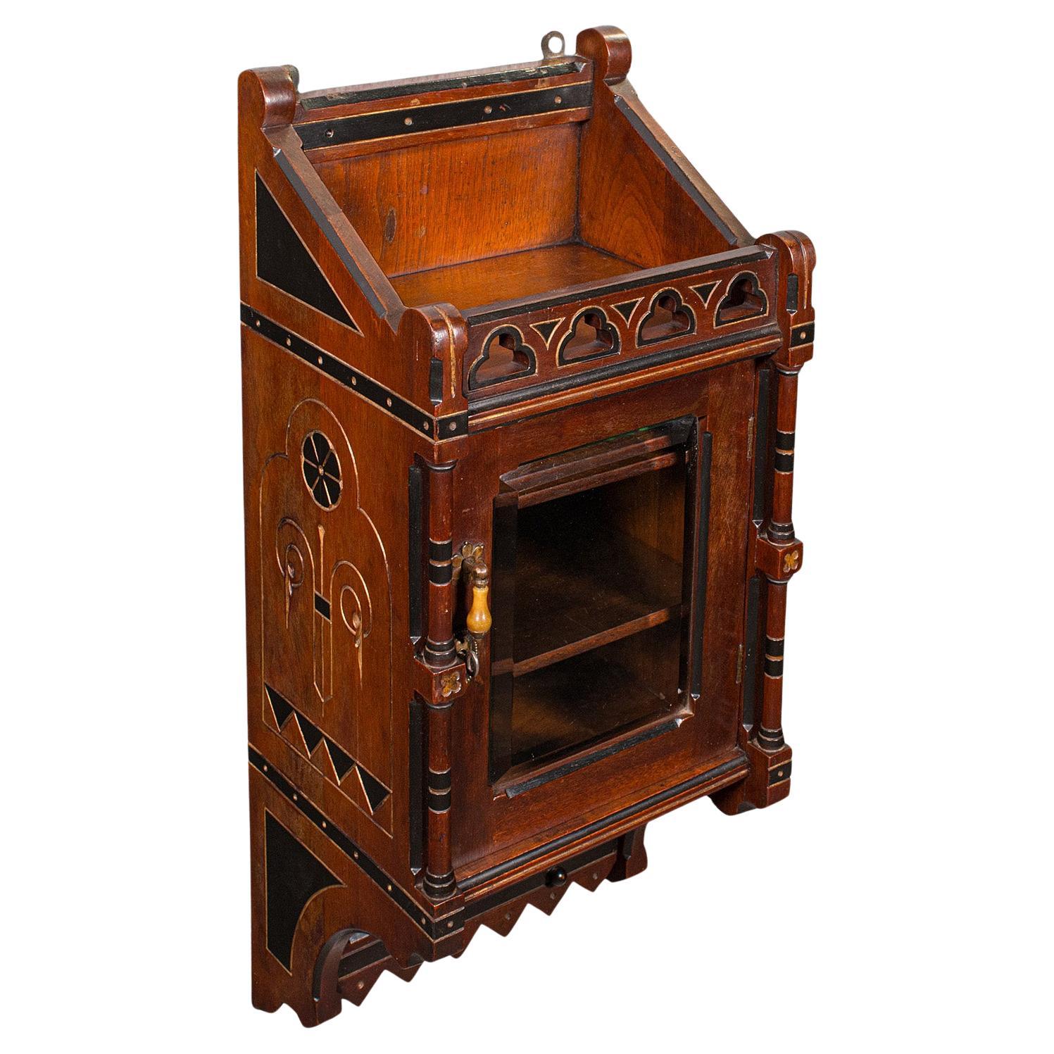 Antique Reception Hall Cabinet, English, Cupboard, Aesthetic Period, Victorian For Sale