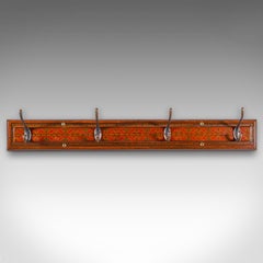 Antique Reception Wall Rack, English Oak, Hall, Coat Hooks, Aesthetic, Victorian