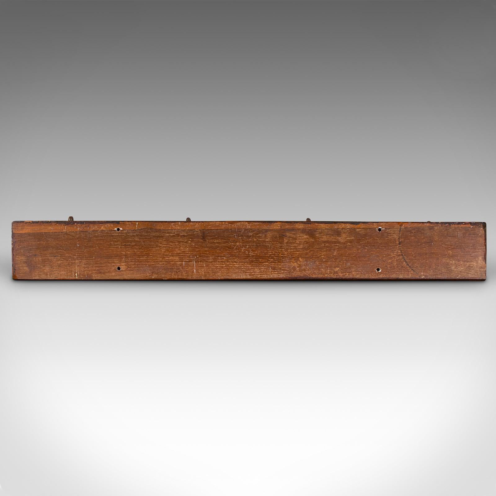 Antique Reception Wall Rack, English Oak, Hall, Coat Hooks, Aesthetic, Victorian 1