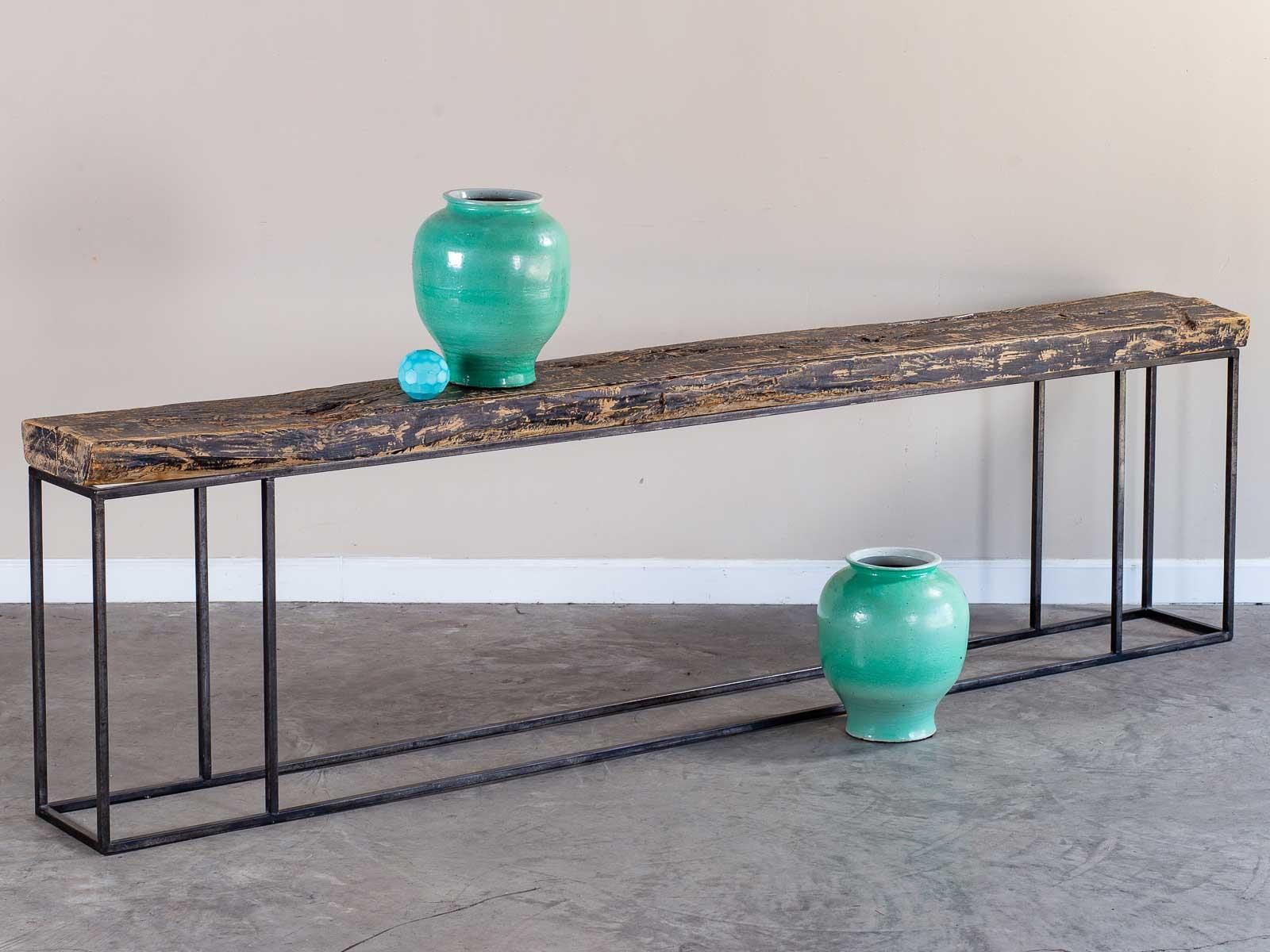 Hand-Crafted Antique Reclaimed Architectural Server Console Table, circa 1850 Organic Modern
