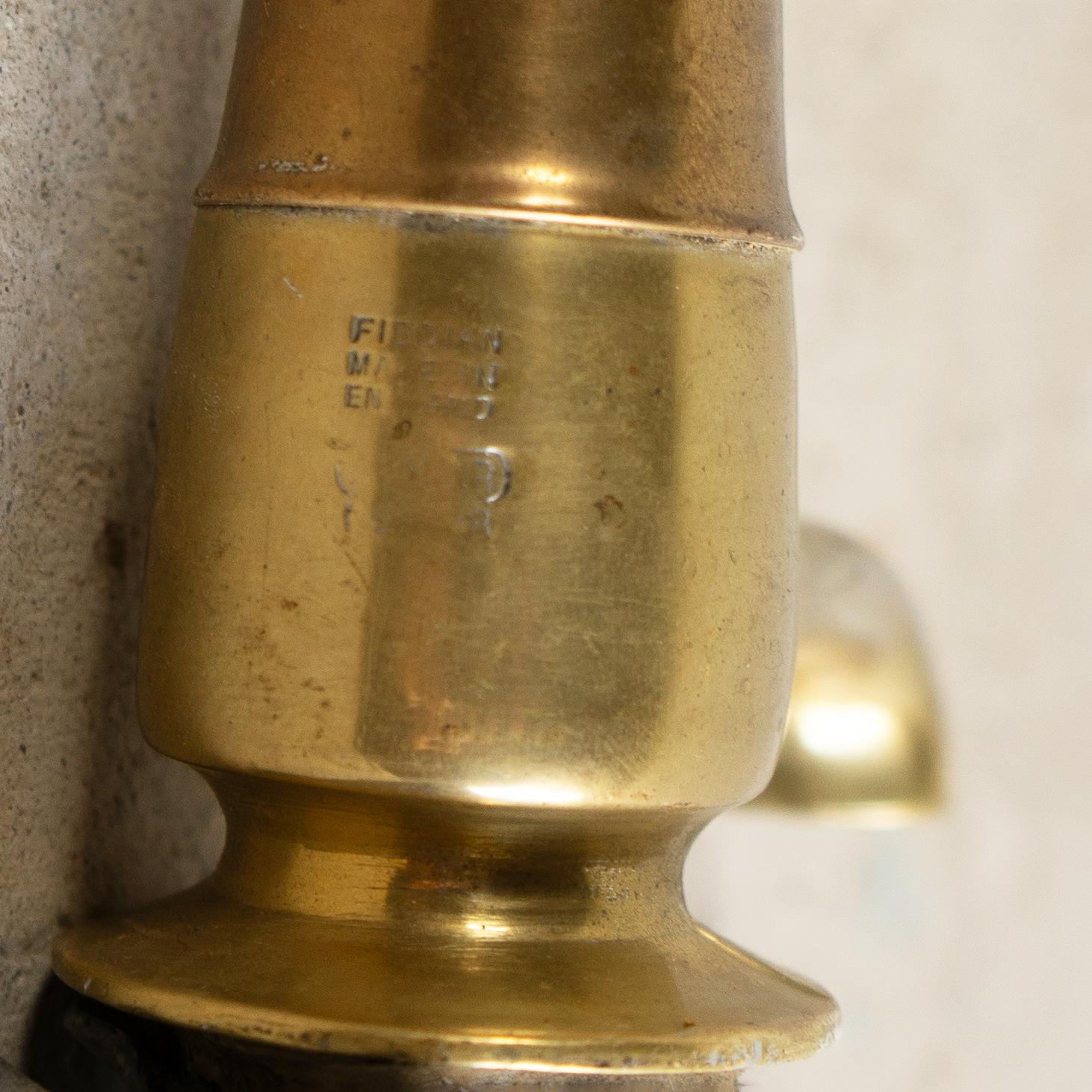 Antique Reclaimed Edwardian Brass & Porcelain Bath Taps By Fiddian, Early 20Th C For Sale 4