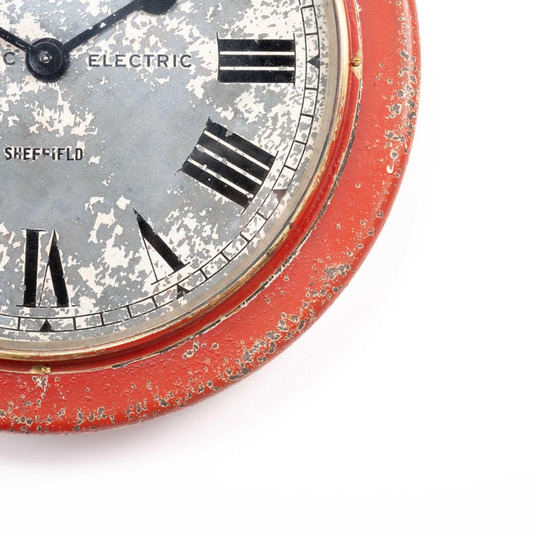 Image showcasing Antique Reclaimed Pulsynetic Electric Industrial Slave Clock For Sale ...