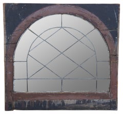 Antique Reclaimed Rectangular Leaded Glass Transom Window Insert Palladium