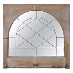 Antique Reclaimed Rectangular Leaded Glass Transom Window Insert Palladium