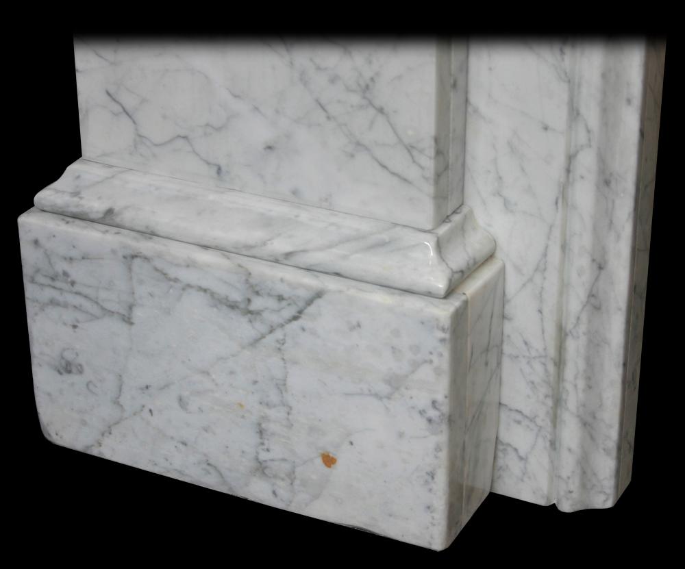 Mid-19th Century Antique reclaimed Victorian Carrara marble fire surround with arched aperture
