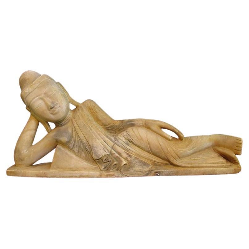 Antique Reclining Buddha from Burma For Sale