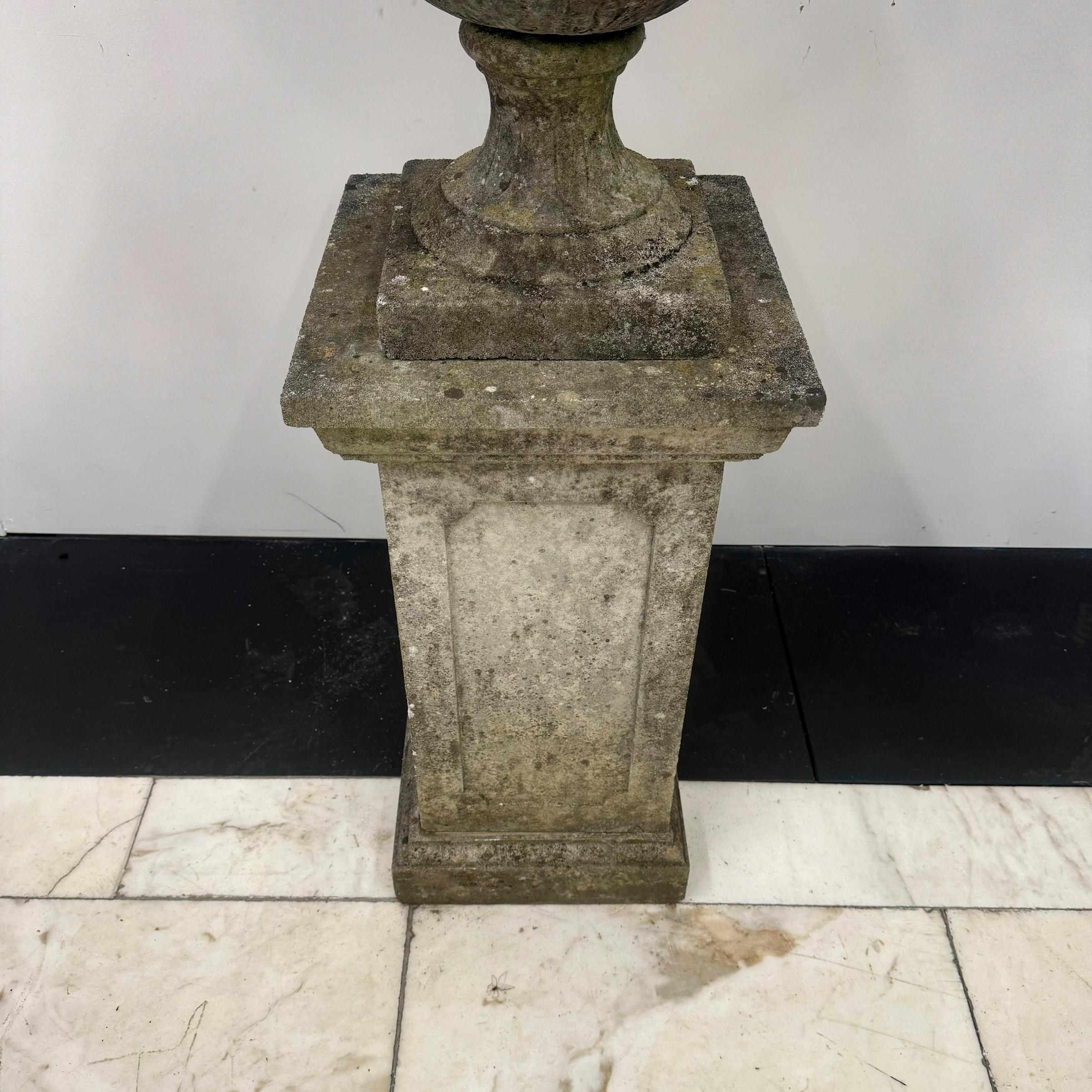 Antique Reconstituted Stone Bacchus Urn 11