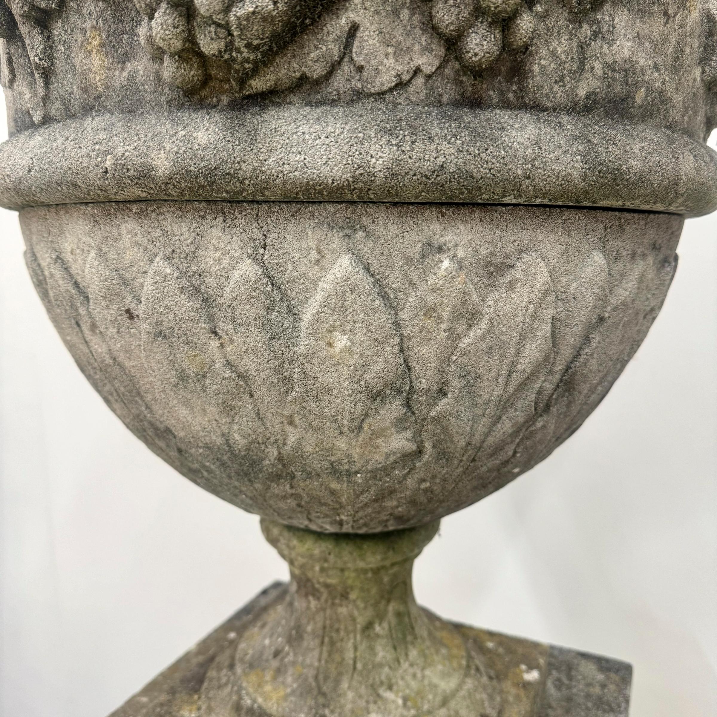 Antique Reconstituted Stone Bacchus Urn 2