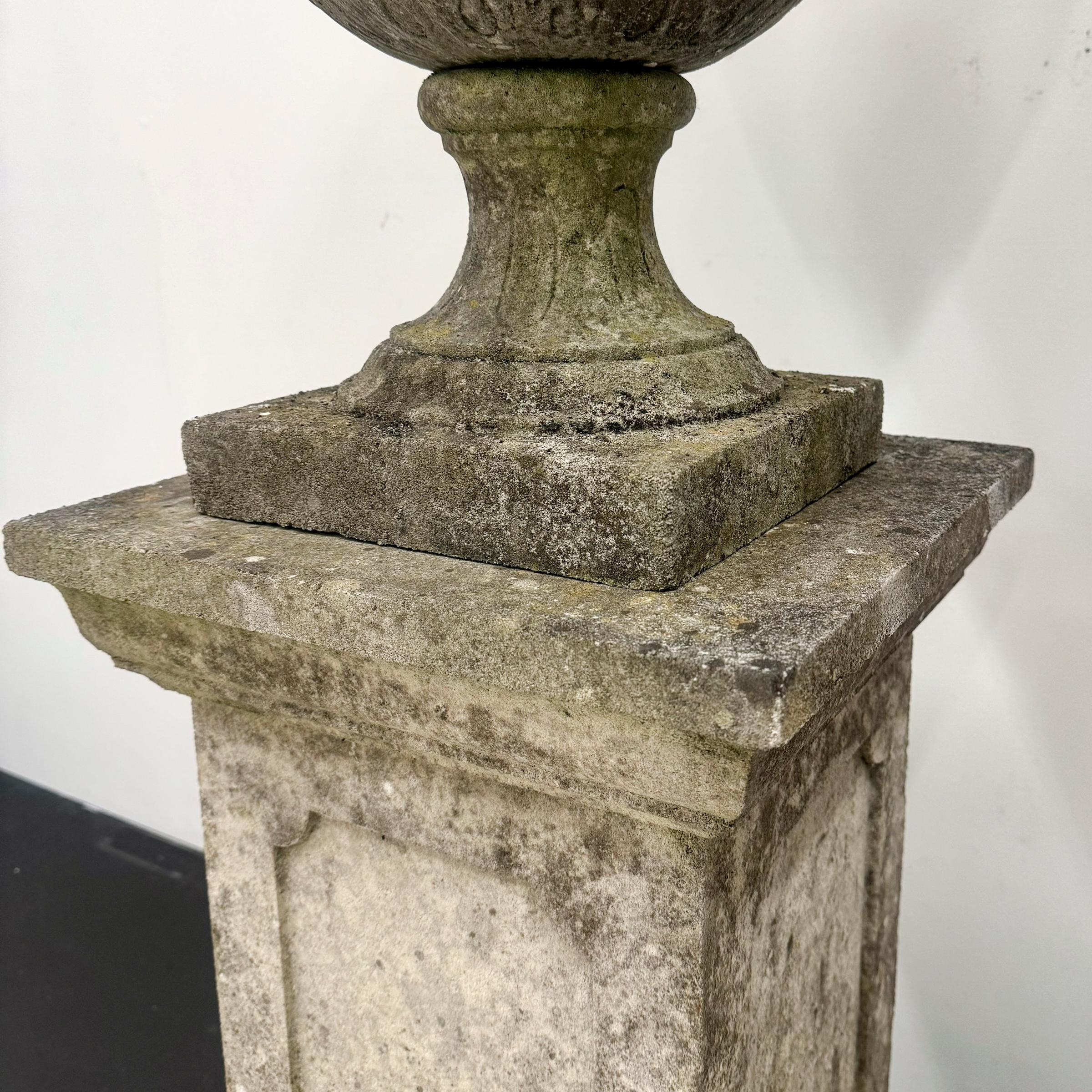 Antique Reconstituted Stone Bacchus Urn 3