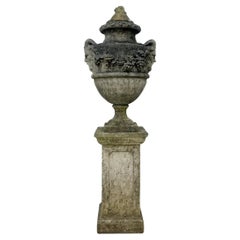 Antique Reconstituted Stone Bacchus Urn