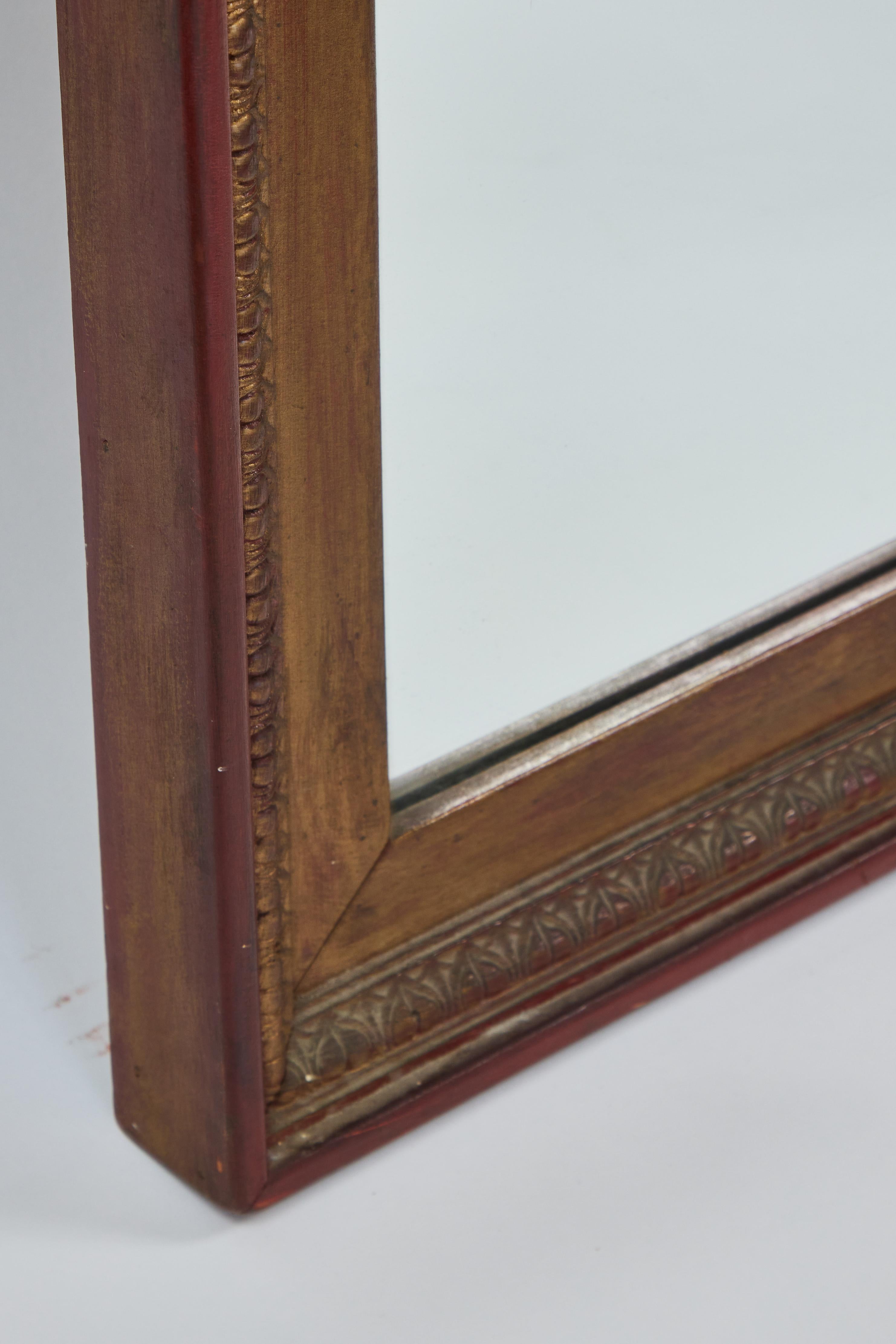 Antique Rectangular Asian Giltwood Frame Mirror 2