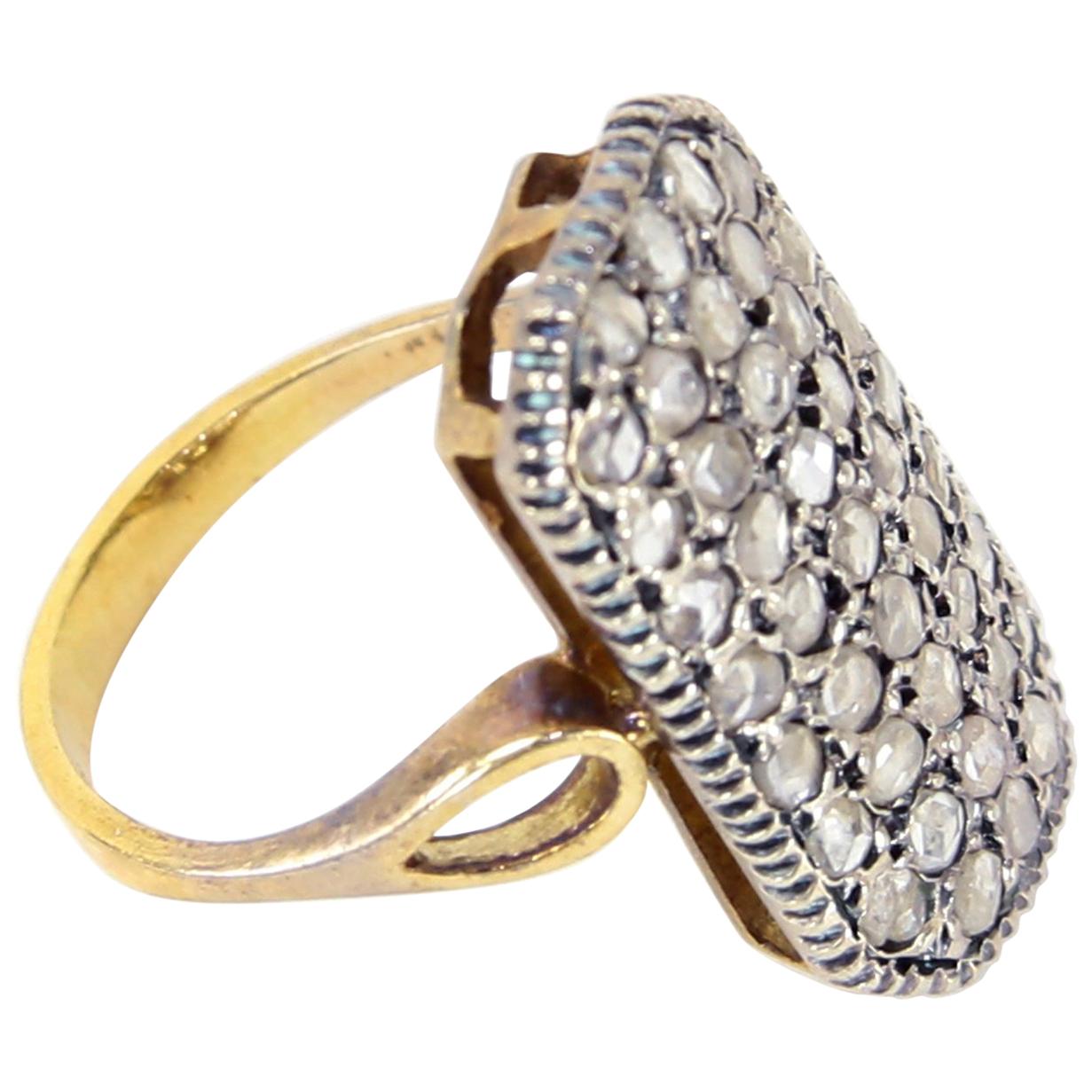 Antique Diamond Silver Gold Heirloom Ring