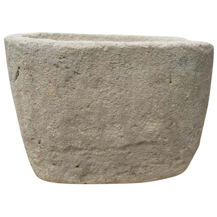 Antique Rectangular Limestone Water Vessel For Sale