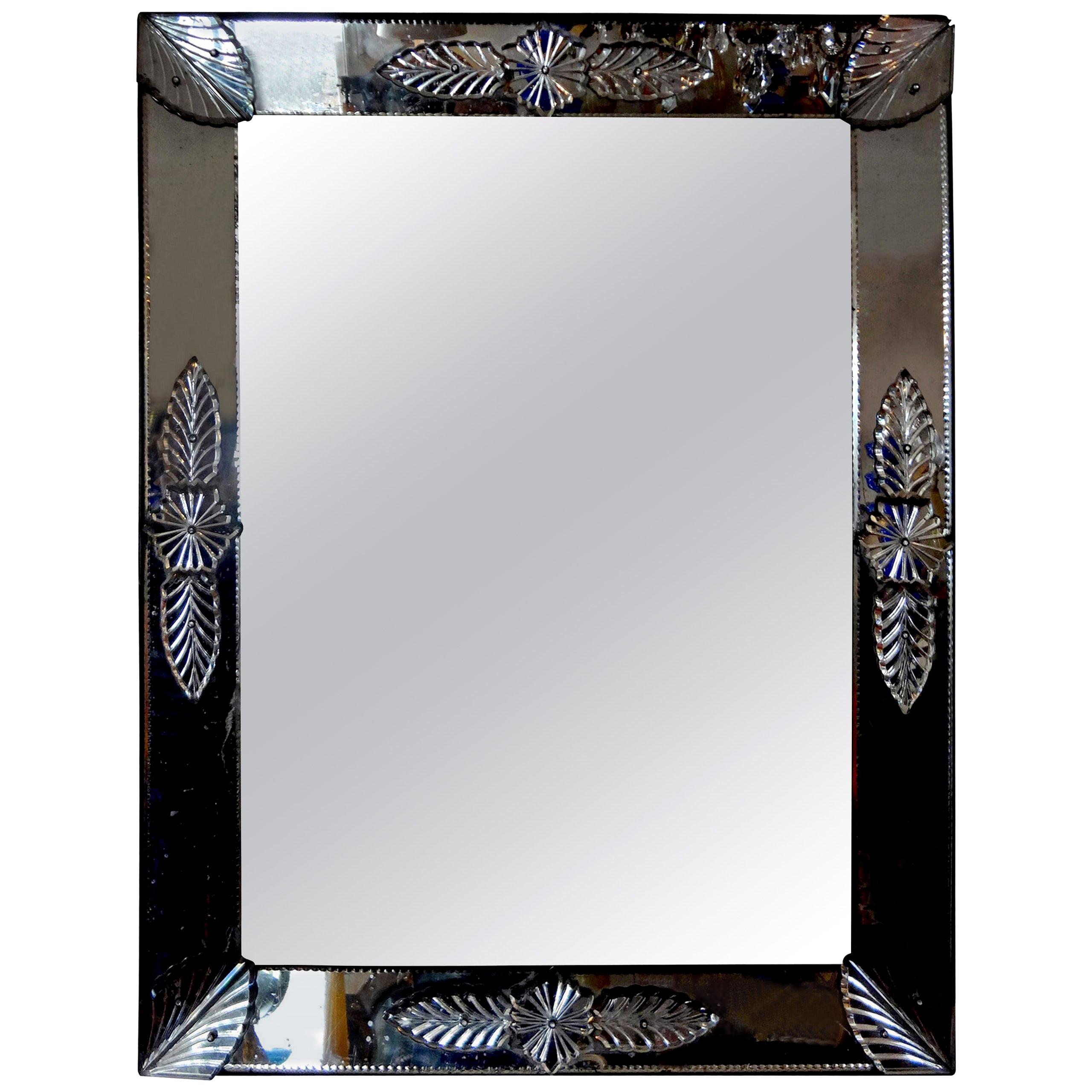 Glass Wall Mirror at 1stDibs