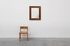 Antique rectangular walnut wall mirror, France ca. 1880