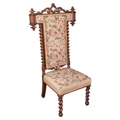 Antiguo Sillón Prie-Dieu de Rector, Inglés, Asiento de Oración Eclesiástico, Regencia