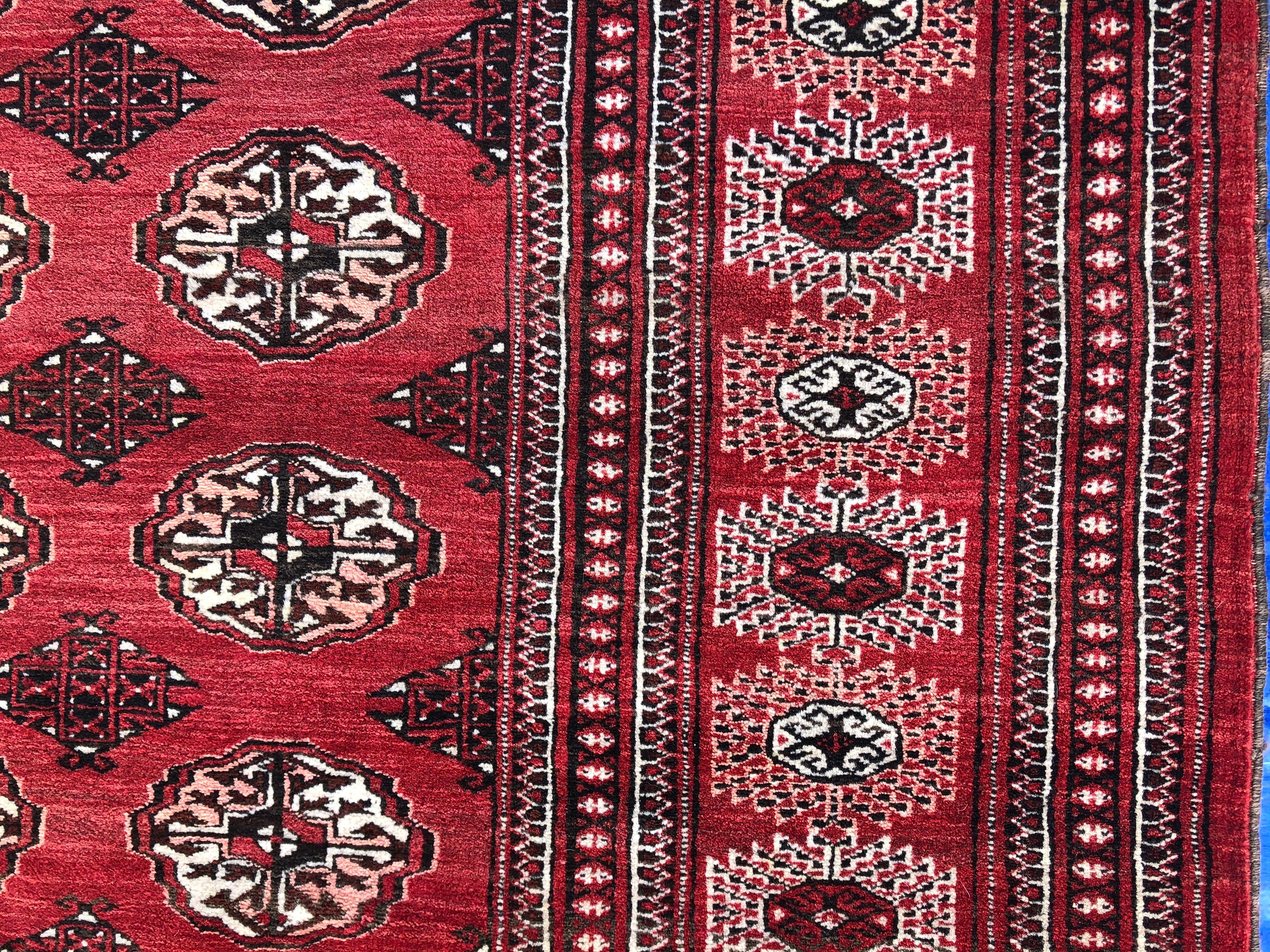 Hand-Knotted Antique Red Afghan Ersari Hand Knotted Turkoman Rug, circa 1920 For Sale
