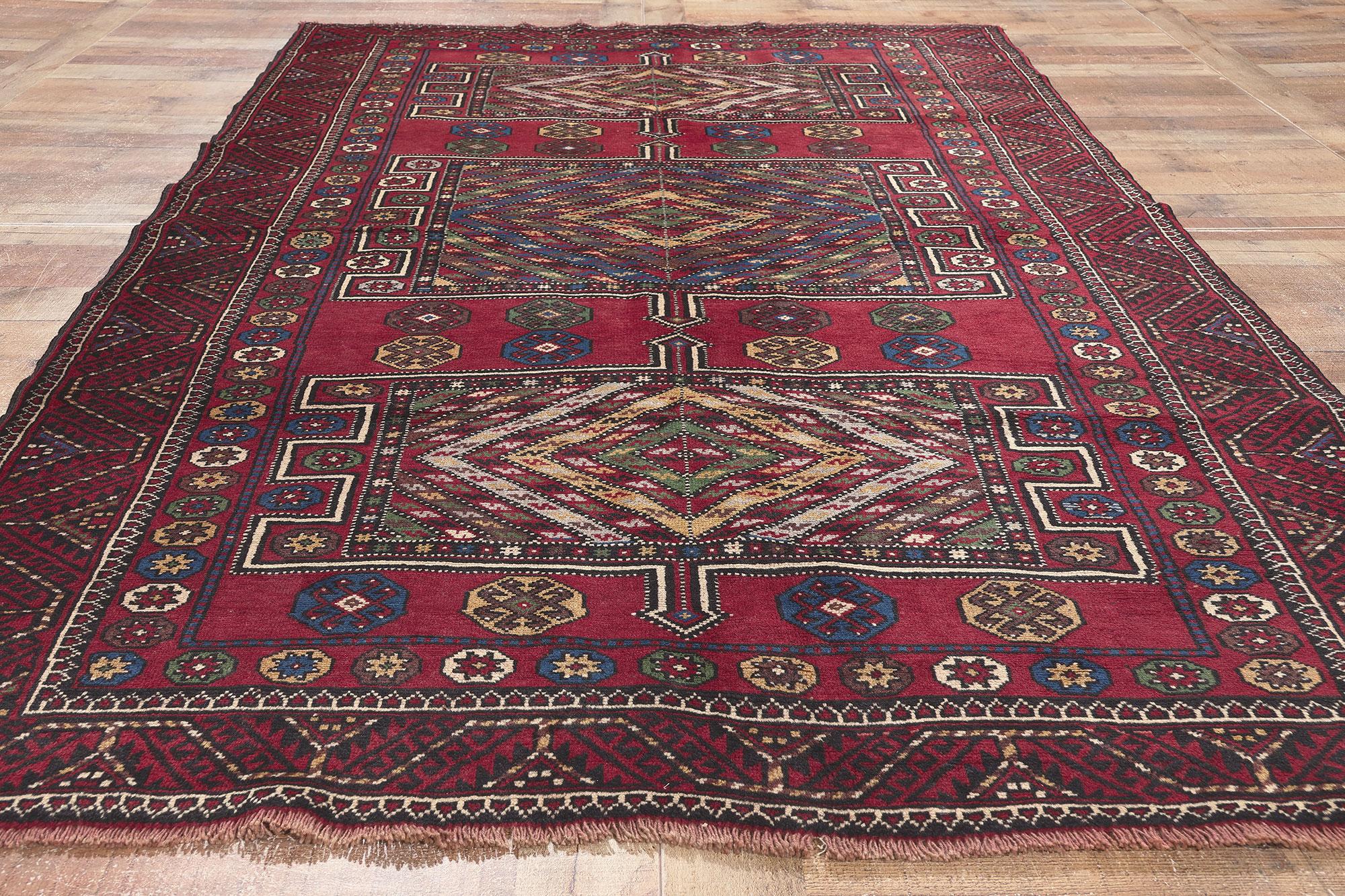 Alfombra afgana nómada baluch roja antigua, 05'03 x 09'04 Lana en venta