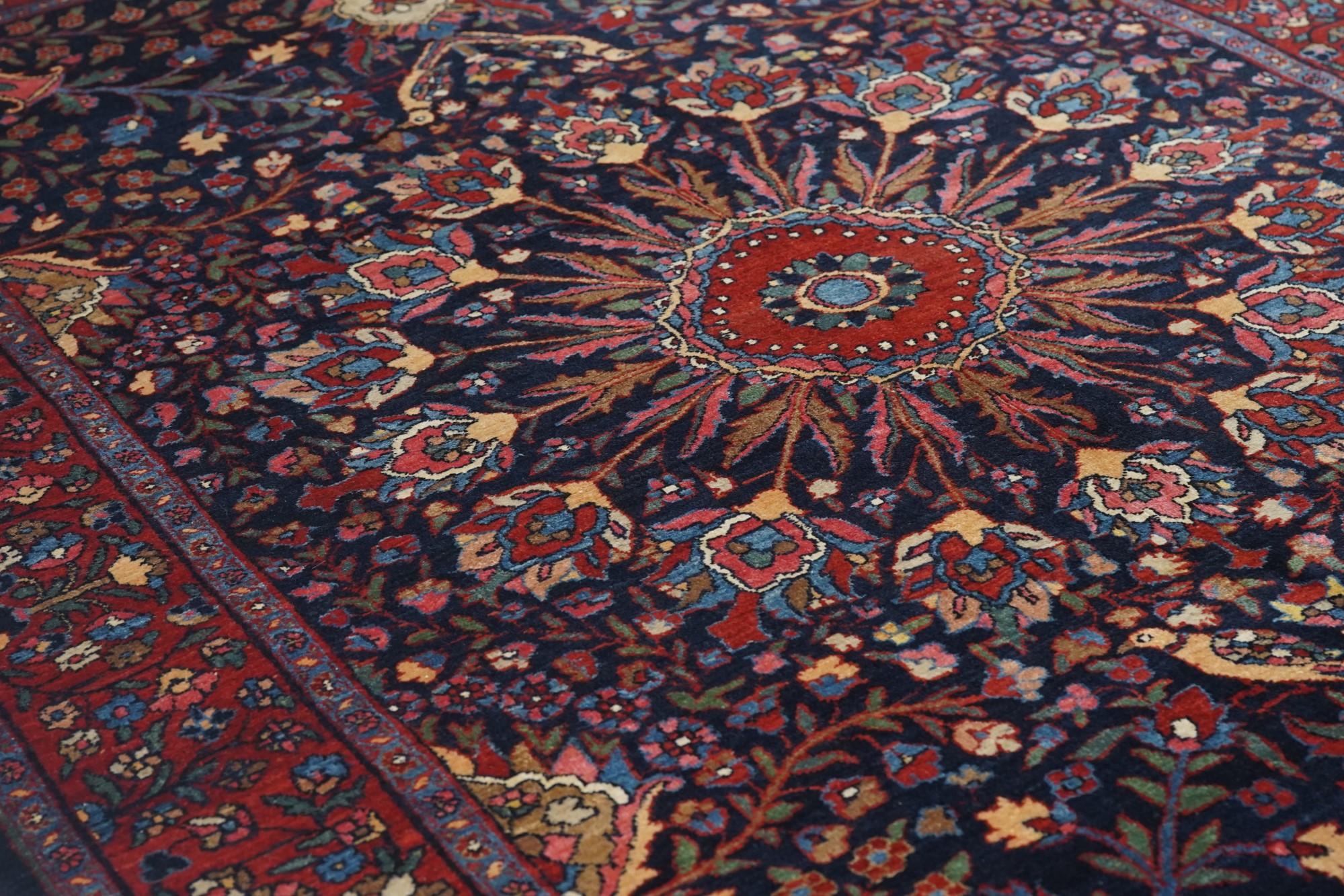 Antique Red Bidjar, Hand Knotted Rug 4'6'' x 6'8'' In Excellent Condition For Sale In New York, NY