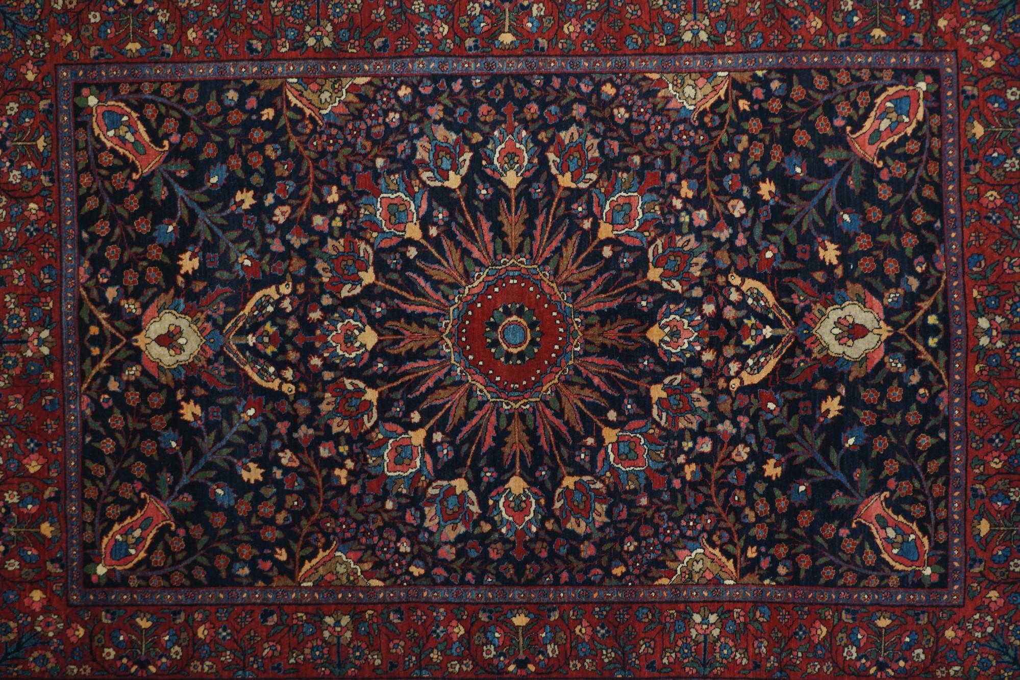 Early 20th Century Antique Red Bidjar, Hand Knotted Rug 4'6'' x 6'8'' For Sale