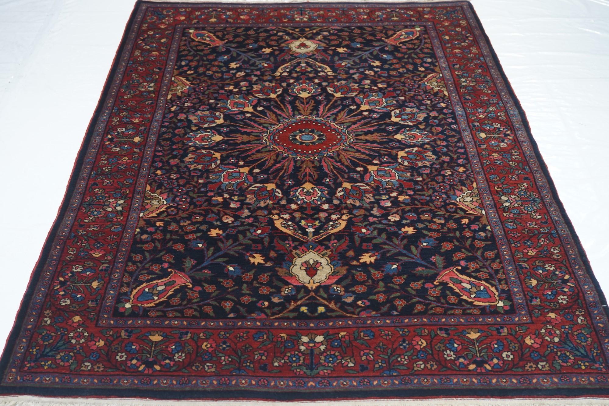 Antique Red Bidjar, Hand Knotted Rug 4'6'' x 6'8'' For Sale 1