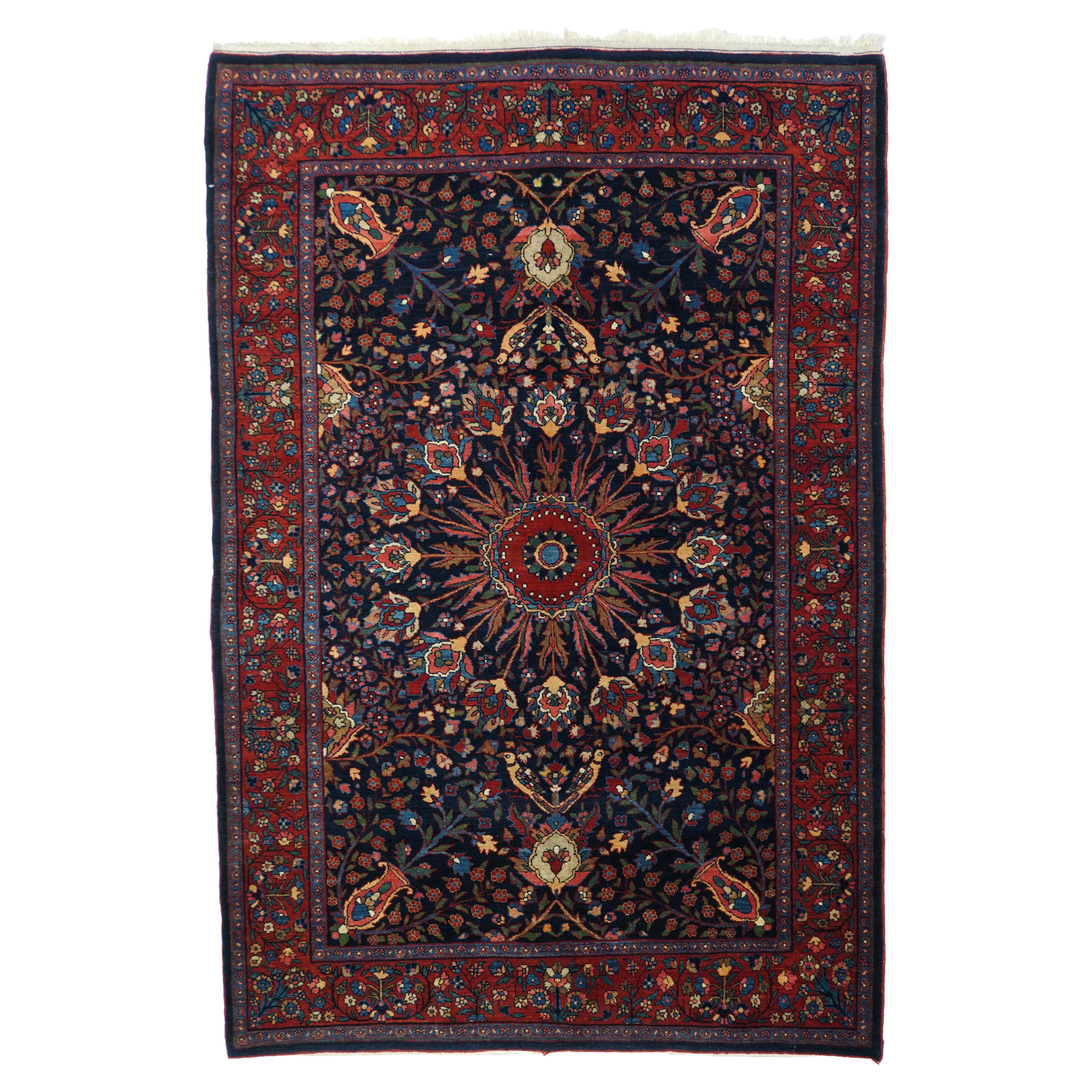 Antique Red Bidjar, Hand Knotted Rug 4'6'' x 6'8'' For Sale