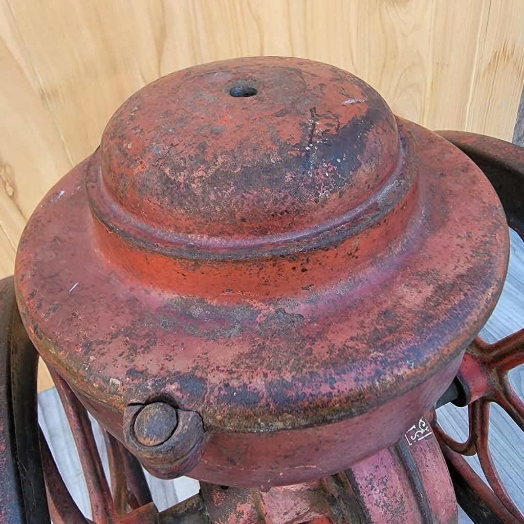 Late 19th Century Antique Red Cast Iron Star Mill Co. Philadelphia No. 7 Coffee Grinder For Sale