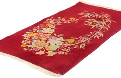 Antique Red Chinese Art Deco Rug, Maximalist Style Meets Sensual Decadence