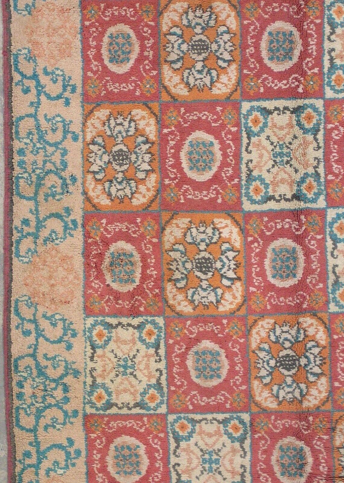 Hand-Knotted Antique Red Cotton Agra, circa 1920 For Sale