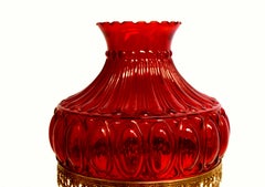 Lámpara Fenton Antigua Rojo Arándano Eléctrico 22