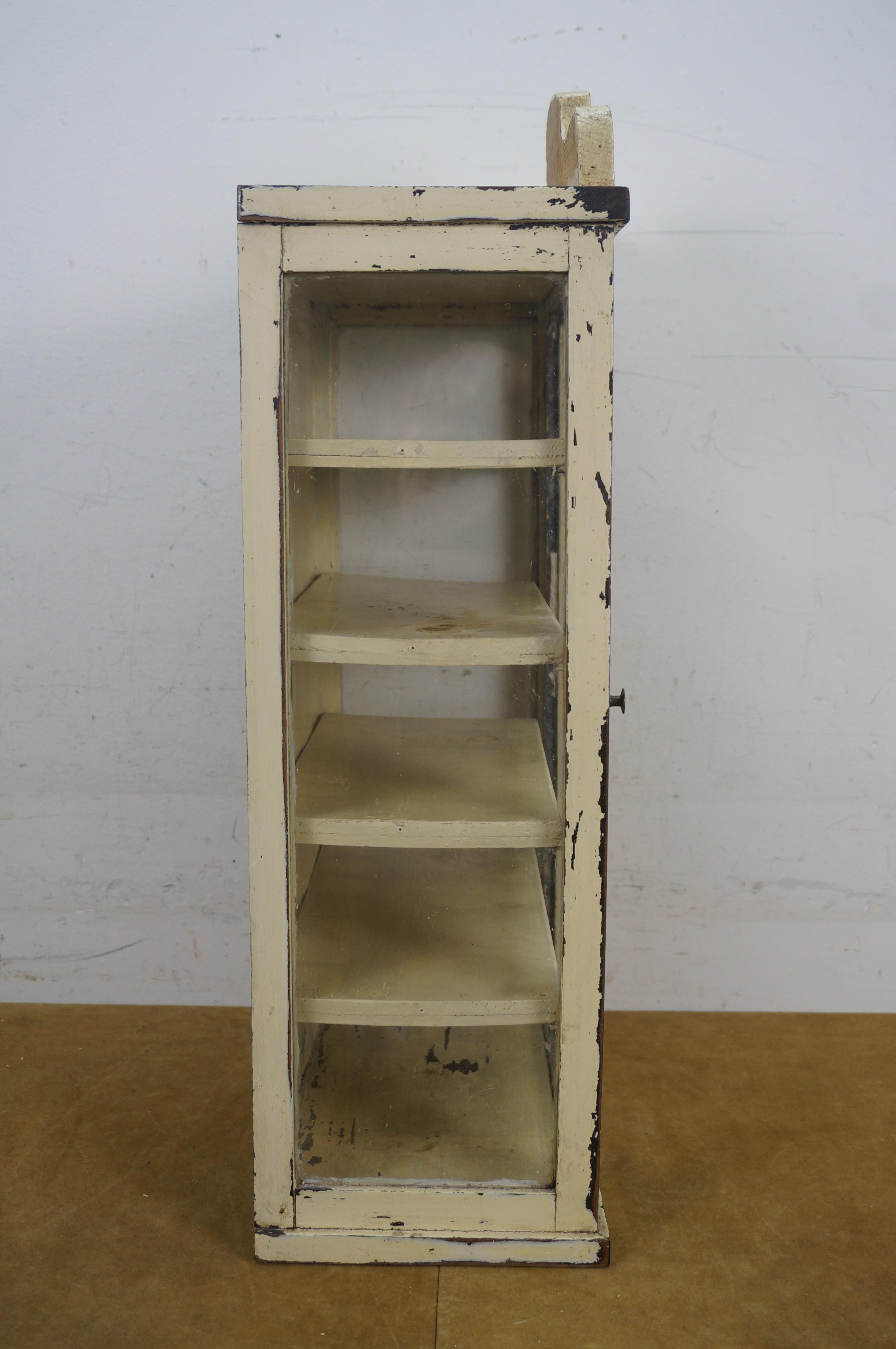 Metal Antique Red Cross First Aid Wall Hanging Medicine Apothecary Curio Cabinet 26