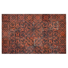 Salpicadero de azulejos encáusticos rojo antiguo de Minton Hollins & Co